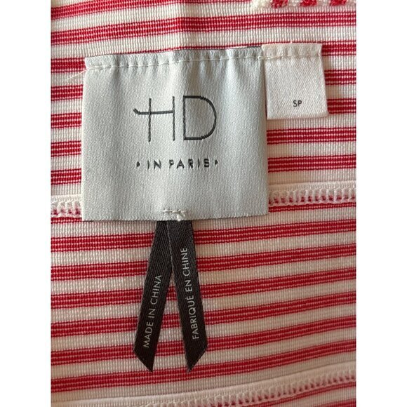 HD in Paris Anthropologie Cabana Peplum Bandage Tank Top Red White Stripe SP - Picture 8 of 9